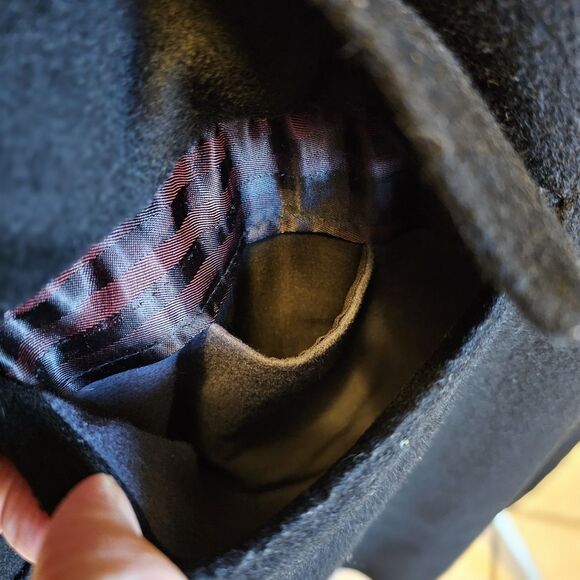 Vintage 80s 90s Cashmere Overcoat Monte Cristo Mens XL USA Black Long Trench Mob - Picture 5 of 12